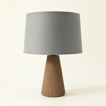 Clay Canyon Table Lamp With A Plain Fabric Shade - Gray (synthetic illustration; no displayed measurements)