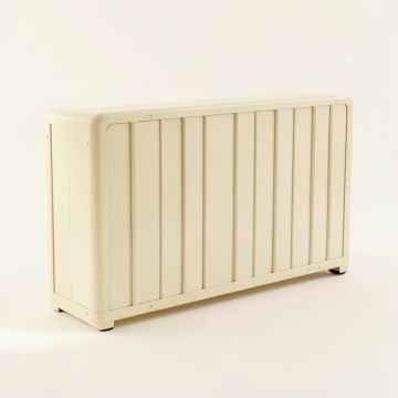 Dune Bend Narrow Outdoor Storage Bench - Ivory (synthetic illustration; no displayed measurements)