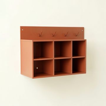 Ash Bridge Wall-Mounted Entryway Organizer Shelf - Terracotta (synthetic illustration; no displayed measurements)