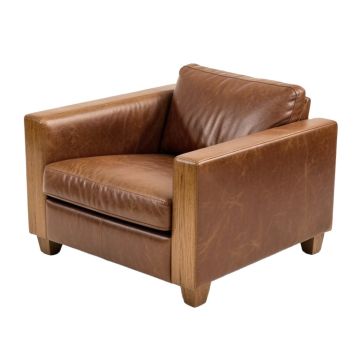 Micheals 95 '' Genuine Leather Square Arm Sofa (synthetic illustration; no displayed measurements)