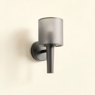 Flint Bridge Wall Sconce Mounted On A Plain Wall - Gray (synthetic illustration; no displayed measurements)