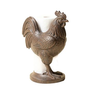 Cast Iron Rooster Free Standing Paper Towel Holder