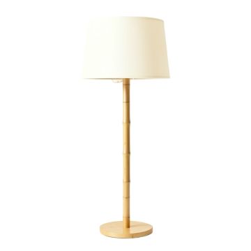Flint Crest Floor Lamp With A Plain Fabric Shade - Cream