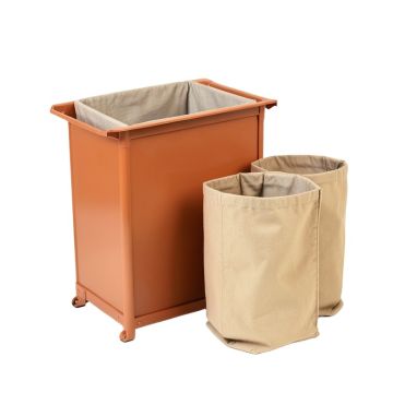 Harbor Branch Laundry Sorting Station With Plain Removable Bags - Terracotta