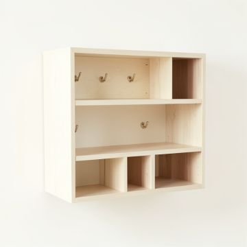 Ash Edge Wall-Mounted Entryway Organizer Shelf - Ivory (synthetic illustration; no displayed measurements)