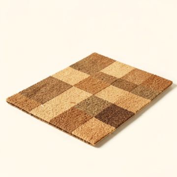 Nobhill Checkered Rubber Coir 36 In . X 24 In . Non-Slip Outdoor Door Mat (synthetic illustration; no displayed measurements)