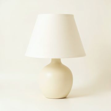 Hill Dale Table Lamp With A Plain Fabric Shade - Ivory (synthetic illustration; no displayed measurements)