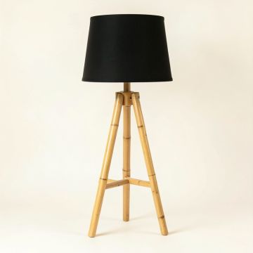 Cedar Crest Floor Lamp With A Plain Fabric Shade - Black (synthetic illustration; no displayed measurements)