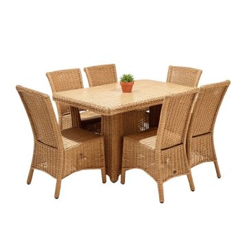 Estey Outdoor Rattan Wicker Patio Dining Table Set