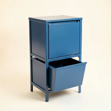 Meadow Dell Freestanding Pull-Out Hamper Cabinet - Blue (synthetic illustration; no displayed measurements)