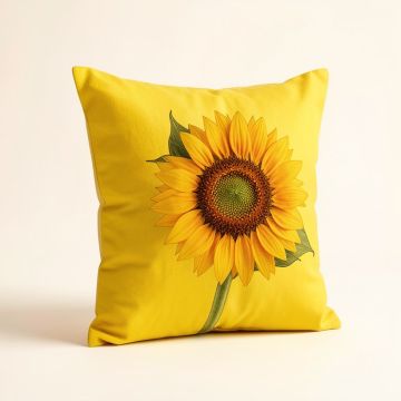 Nathen Sunflower Floral 18 '' Throw Pillow Cover (synthetic illustration; no displayed measurements)