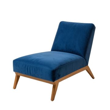 Florez - Modern Blue Velvet Chaise