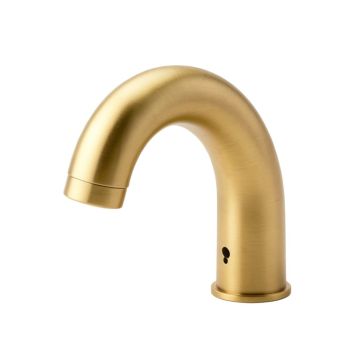 C-Shaped Curved Single Hole Bathroom Faucet With Drain Assembly