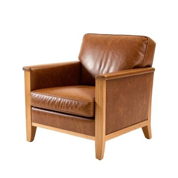 Carl 42 '' Wide Top Grain Leather Armchair