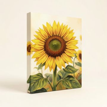 Sunflower Garden Painting Print On Wrapped Canvas (synthetic illustration; no displayed measurements)
