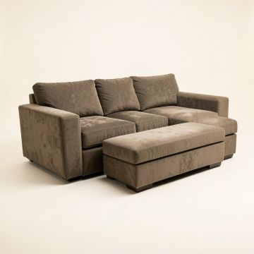 Albaro 99 '' Wide Microfiber/Microsuede Reversible Sleeper Sofa & Chaise With Ottoman (synthetic illustration; no displayed measurements)