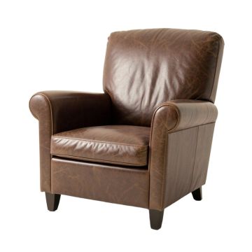 Allensby 35 '' Wide Full Grain Leather Down Cushion Wingback Chair
