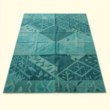 Fatima Geometric Flatweave Teal Indoor / Outdoor Area Rug (synthetic illustration; no displayed measurements)