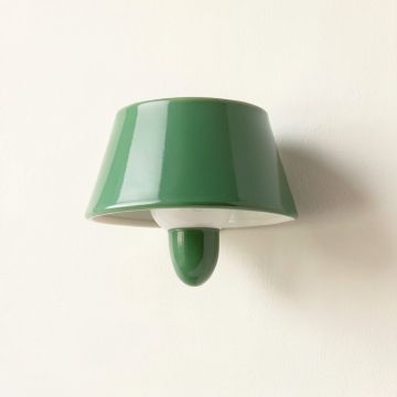 Oak Bridge Wall Sconce Mounted On A Plain Wall - Green (synthetic illustration; no displayed measurements)