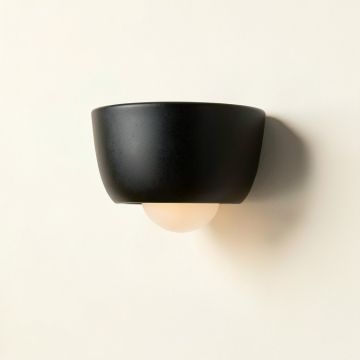 Alder Bend Wall Sconce Mounted On A Plain Wall - Black (synthetic illustration; no displayed measurements)