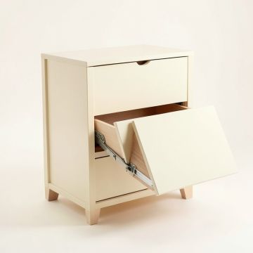 Bay Canyon Freestanding Pull-Out Hamper Cabinet - Cream (synthetic illustration; no displayed measurements)