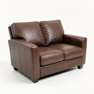 Dutson 54 '' Genuine Leather Square Arm Reclining Loveseat (synthetic illustration; no displayed measurements)