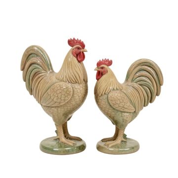 Mansford Proud Rooster 2 Piece Statue Set