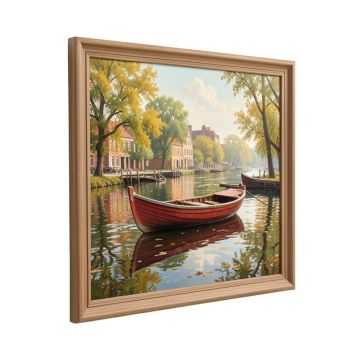 Red Boats At Argenteuil By Claude Monet - Picture Frame Painting Print On Canvas