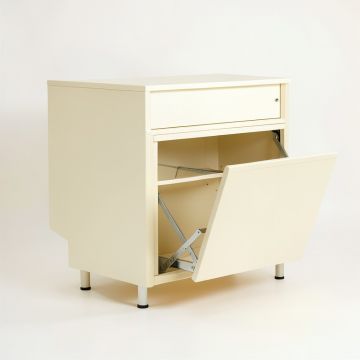 Cliff Crossing Freestanding Pull-Out Hamper Cabinet - Cream (synthetic illustration; no displayed measurements)