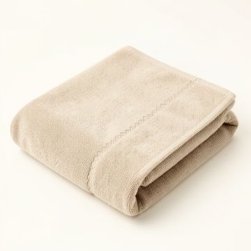 Rowan Edge Bath Towel - Beige (synthetic illustration; no displayed measurements)