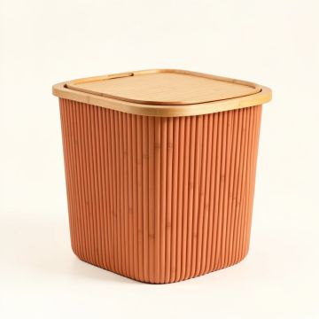 Oak Arc Laundry Hamper - Terracotta (synthetic illustration; no displayed measurements)
