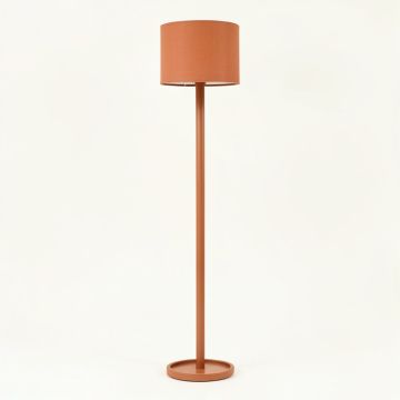 Hazel Arc Floor Lamp With A Plain Fabric Shade (synthetic illustration; no displayed measurements)