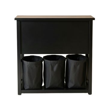 Sage Crest Laundry Sorting Station With Plain Removable Bags - Black