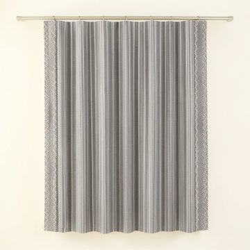 Aspen Dale Shower Curtain Hanging Flat From A Plain Rod - Gray (synthetic illustration; no displayed measurements)