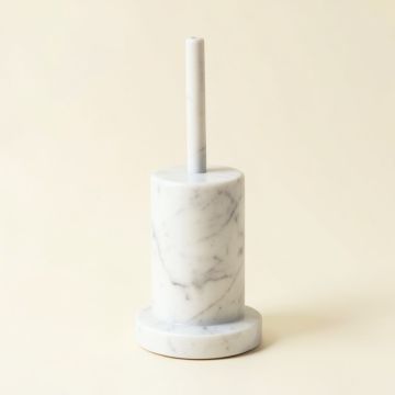 0.25 '' Metal Free Standing Toilet Brush Set In Marble (synthetic illustration; no displayed measurements)