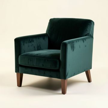 Zellers 26.75 '' Wide Velvet Armchair (synthetic illustration; no displayed measurements)