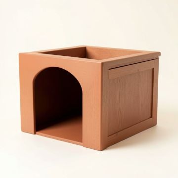 Glen Crest Empty Furniture-Style Litter Enclosure - Terracotta (synthetic illustration; no displayed measurements)