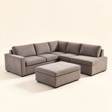 Ernest 109 '' Wide Symmetrical Modular Corner Sectional With Ottoman (synthetic illustration; no displayed measurements)