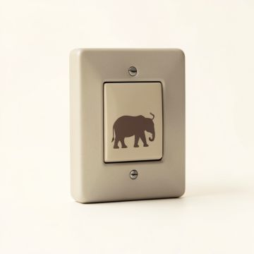Grey Elephant Silhouette Animal On Minimalist Style 1-Gang Toggle Light Switch Wall Plate (synthetic illustration; no displayed measurements)