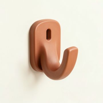 Ash Bend Wall-Mounted Robe Hook - Terracotta (synthetic illustration; no displayed measurements)