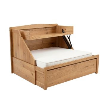 Emil Solid Wood Storage Murphy Bed With Mattress