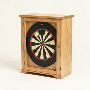 Dart Board Cabinet In Oak (synthetic illustration; no displayed measurements)