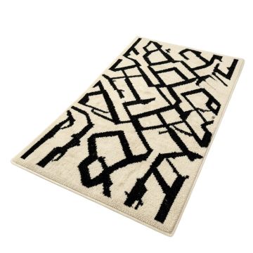 Daventry Geometric Tufted Wool Ivory/Black Area Rug