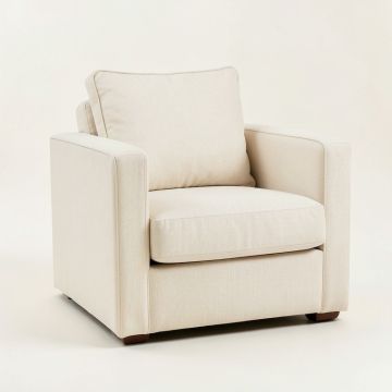 Moss Field Upholstered Armchair - Cream (synthetic illustration; no displayed measurements)