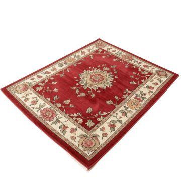 Mokvist 3 Piece Floral Border Red Area Rug Set