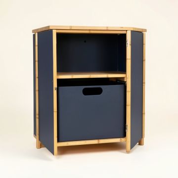Birch Branch Freestanding Pull-Out Hamper Cabinet - Navy (synthetic illustration; no displayed measurements)