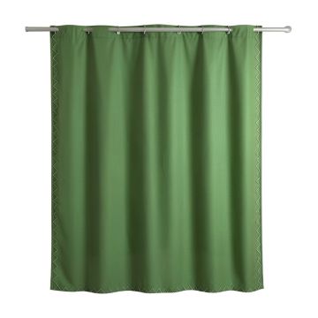 Aspen Edge Shower Curtain Hanging Flat From A Plain Rod - Green