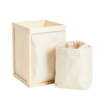 Oak Crossing Laundry Sorting Station With Plain Removable Bags - Ivory