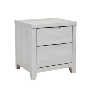 Pacey 2 - Drawer Solid Wood Nightstand In Light Gray