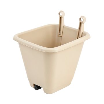 Harbor Bridge Empty Railing Planter With Integral Brackets - Beige